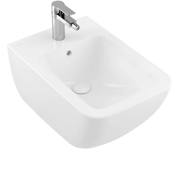 Біде підвісне Villeroy & Boch Venticello 37,5х56 см санітарна кераміка CeramicPlus кам'яний білий 441100RW