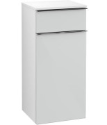 Шафка для ванної Villeroy & Boch Venticello 40,4х37,2 см петлі зліва МДФ скло глянсове біле/ручка хром A95001RE