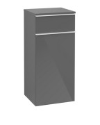 Шафка для ванної Villeroy & Boch Venticello 40,4х37,2 см петлі зліва МДФ глянсовий сірий/ручка алюміній білий A95002FP
