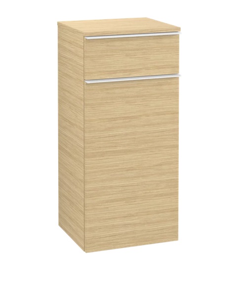 Шкафчик для ванной Villeroy & Boch Venticello 40,4х37,2 см петли слева ДСП северный дуб/ручка алюминий белый A95002VJ