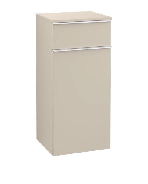 Шкафчик для ванной Villeroy & Boch Venticello 40,4х37,2 см петли слева ДСП мягкий серый/ручка алюминий белый A95002VK