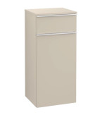 Шафка для ванної Villeroy & Boch Venticello 40,4х37,2 см петлі зліва ДСП м'який сірий/ручка алюміній білий A95002VK