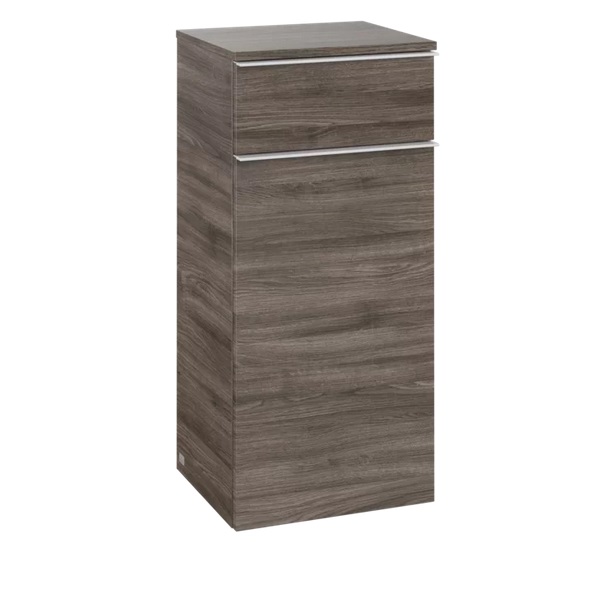 Шафка для ванної Villeroy & Boch Venticello 40,4х37,2 см петлі зліва ДСП кам'яний дуб/ручка алюміній білий A95002RK