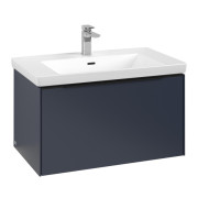 Тумба под раковину Villeroy & Boch Subway 3.0 77,2х42,9 см ДСП/алюминий морской синий/черный вулкан C57301VQ