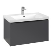 Тумба под раковину Villeroy & Boch Subway 3.0 77,2х42,9 см ДСП/алюминий графит/черный вулкан C57301VR