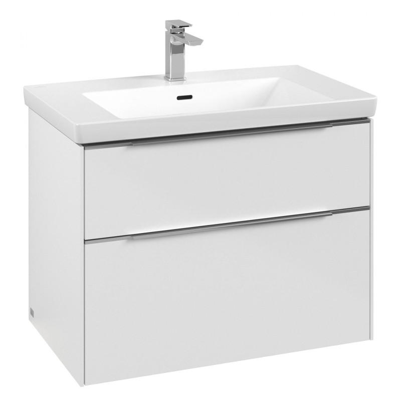 Тумба под раковину Villeroy & Boch Subway 3.0 77,2х57,6 см ДСП/алюминий белый бриллиант C57400VF