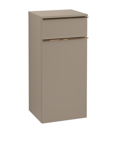 Шафка для ванної Villeroy & Boch Venticello 40,4х37,2 см петлі зліва ДСП трюфель сірий/ручка мідь A95005VG