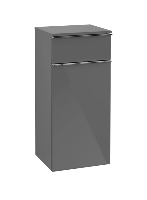 Шкафчик для ванной Villeroy & Boch Venticello 40,4х37,2 см петли слева МДФ глянцевый серый/ручка хром A95001FP