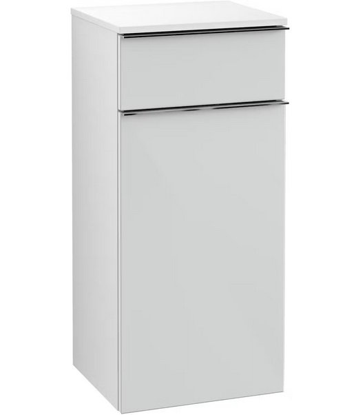 Шкафчик для ванной Villeroy & Boch Venticello 40,4х37,2 см петли слева МДФ стекло глянцевое белое/ручка хром A95001RE