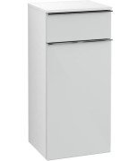 Шкафчик для ванной Villeroy & Boch Venticello 40,4х37,2 см петли слева МДФ стекло глянцевое белое/ручка хром A95001RE