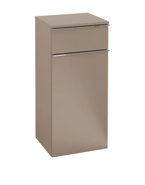 Шкафчик для ванной Villeroy & Boch Venticello 40,4х37,2 см петли слева ДСП трюфель серый/ручка хром A95001VG