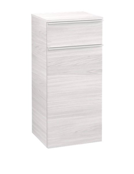 Шафка для ванної Villeroy & Boch Venticello 40,4х37,2 см петлі зліва ДСП/МДФ біле дерево/ручка алюміній білий A95002E8