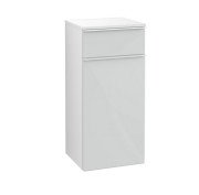 Шафка для ванної Villeroy & Boch Venticello 40,4х37,2 см петлі зліва МДФ скло глянсове біле/ручка алюміній білий A95002RE