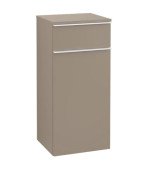 Шкафчик для ванной Villeroy & Boch Venticello 40,4х37,2 см петли слева ДСП трюфель серый/ручка алюминий белый A95002VG