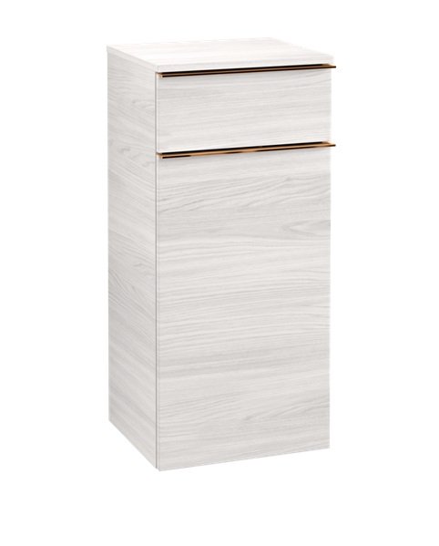 Шкафчик для ванной Villeroy & Boch Venticello 40,4х37,2 см петли слева ДСП/МДФ белое дерево/ручка медь A95005E8