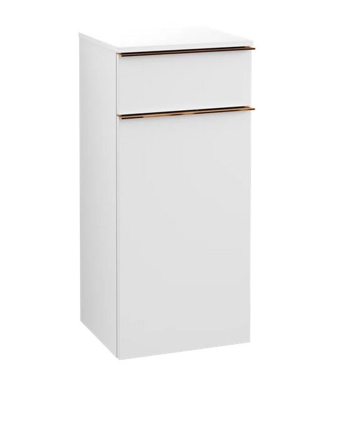 Шкафчик для ванной Villeroy & Boch Venticello 40,4х37,2 см петли слева ДСП/МДФ белый матовый/ручка медь A95005MS