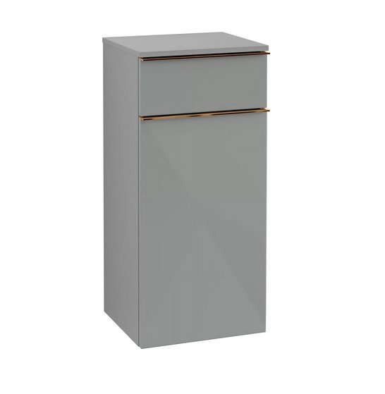 Шафка для ванної Villeroy & Boch Venticello 40,4х37,2 см петлі зліва МДФ скло глянсове сіре/ручка мідь A95005RA