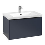 Тумба под раковину Villeroy & Boch Subway 3.0 77,2х42,9 см ДСП/алюминий морской синий/черный вулкан C57301VQ