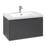 Тумба під раковину Villeroy & Boch Subway 3.0 77,2х42,9 см ДСП/алюміній графіт/монохром C57302VR