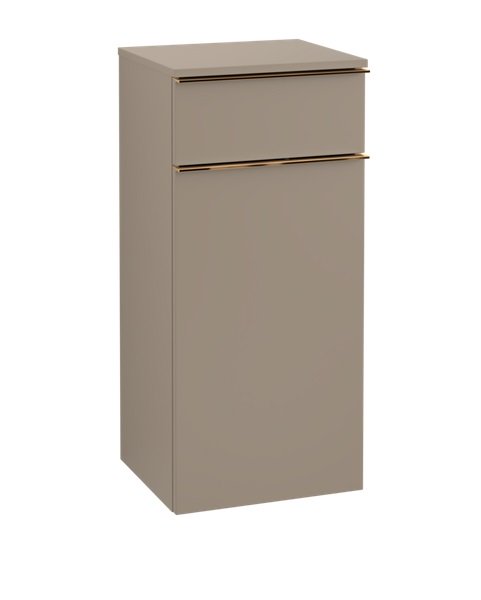 Шкафчик для ванной Villeroy & Boch Venticello 40,4х37,2 см петли слева ДСП трюфель серый/ручка медь A95005VG