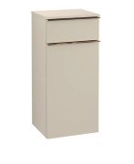 Шафка для ванної Villeroy & Boch Venticello 40,4х37,2 см петлі зліва ДСП м'який сірий/ручка мідь A95005VK