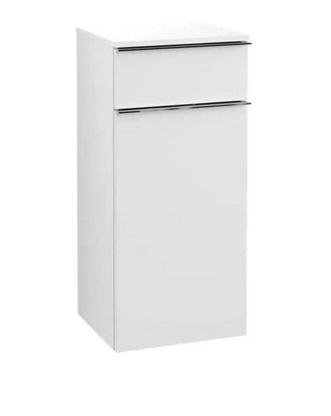 Шафка для ванної Villeroy & Boch Venticello 40,4х37,2 см петлі праворуч ДСП/МДФ білий матовий/ручка хром A95011MS