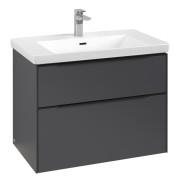 Тумба под раковину Villeroy & Boch Subway 3.0 77,2х57,6 см ДСП/алюминий графит/черный вулкан C57401VR
