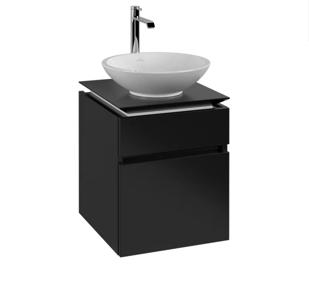 Тумба под раковину Villeroy & Boch Legato 45х50 см МДФ/ДСП черный матовый лак B56600PD