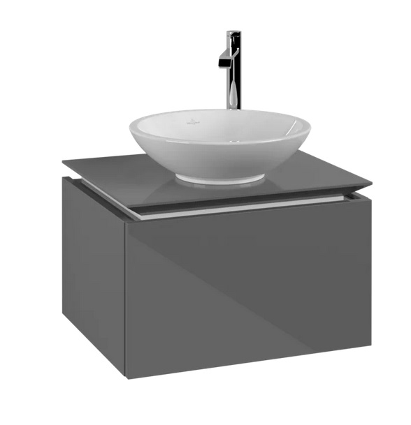Тумба під раковину Villeroy & Boch Legato 60х50 см МДФ/ДСП глянсовий сірий B56700FP