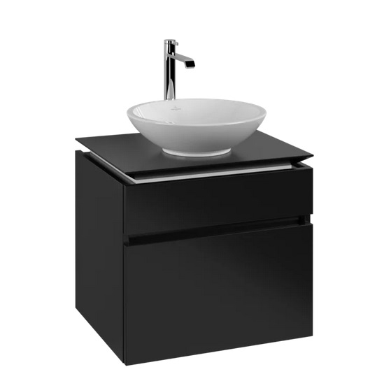 Тумба під раковину Villeroy&Boch Legato 60х50 см МДФ/ДСП чорний матовий лак B56800PD