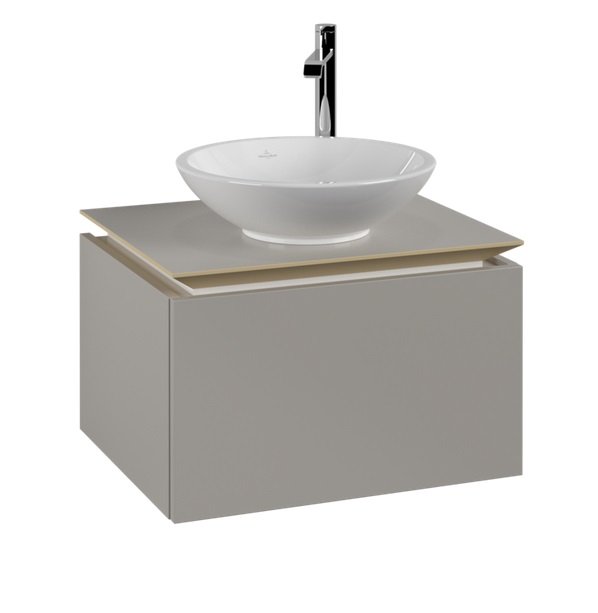 Тумба під раковину Villeroy&Boch Legato 60х50 см ДСП м'який сірий B56700VK