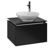 Тумба під раковину Villeroy&Boch Legato 60х50 см МДФ/ДСП чорний матовий лак B56700PD