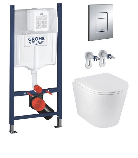 Система інсталяції Grohe Solido Even 4 в 1 з клавішею унітазом Kroner Armada та кришкою 3884966KA513636