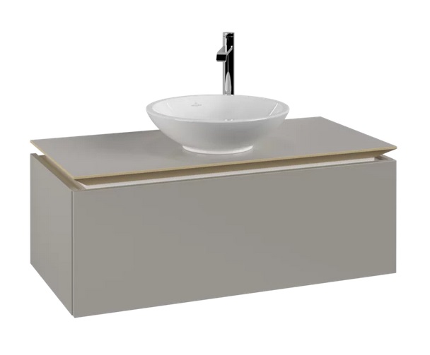 Тумба під раковину Villeroy&Boch Legato 100х50 см ДСП м'який сірий B57100VK