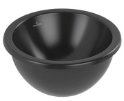 Раковина Villeroy & Boch Loop & Friends ⌀33 см с переливом TitanCeram CeramicPlus Ebony (черный матовый) 4A5100S5