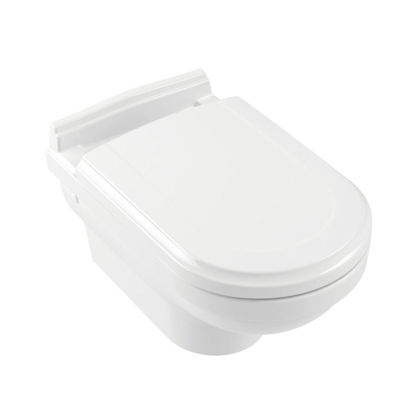 Унитаз подвесной Villeroy & Boch Hommage 37х60 см санитарная керамика CeramicPlus альпийский белый 6661B0R1