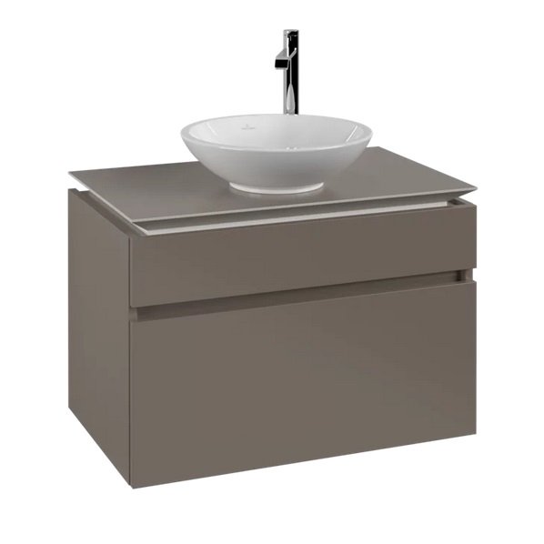 Тумба під раковину Villeroy & Boch Legato 80х50 см ДСП сірий трюфель B57000VG