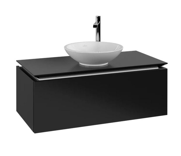 Тумба под раковину Villeroy & Boch Legato 100х50 см МДФ/ДСП черный матовый лак B57100PD