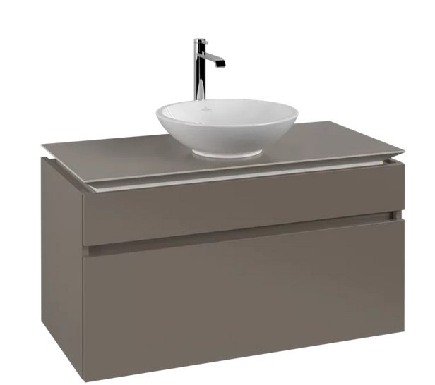 Тумба під раковину Villeroy&Boch Legato 100х55 см ДСП трюфель сірий B57200VG