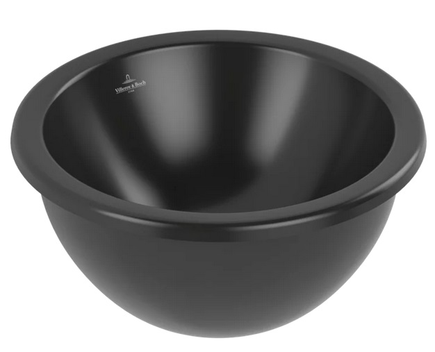 Раковина Villeroy & Boch Loop & Friends ⌀38 см без перелива TitanCeram CeramicPlus Ebony (черный матовый) 4A5201S5