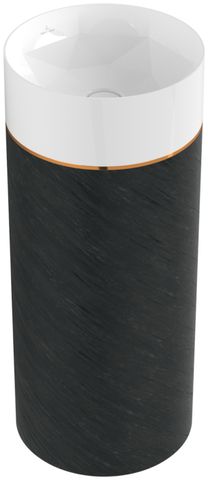 Раковина на п'єдесталі Villeroy & Boch Octagon 40х40 см TitanCeram smokey slate 417000PS