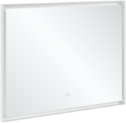 Дзеркало у ванну кімнату Villeroy & Boch Subway 3.0 100х75 см з підсвічуванням алюміній білий матовий A4631000