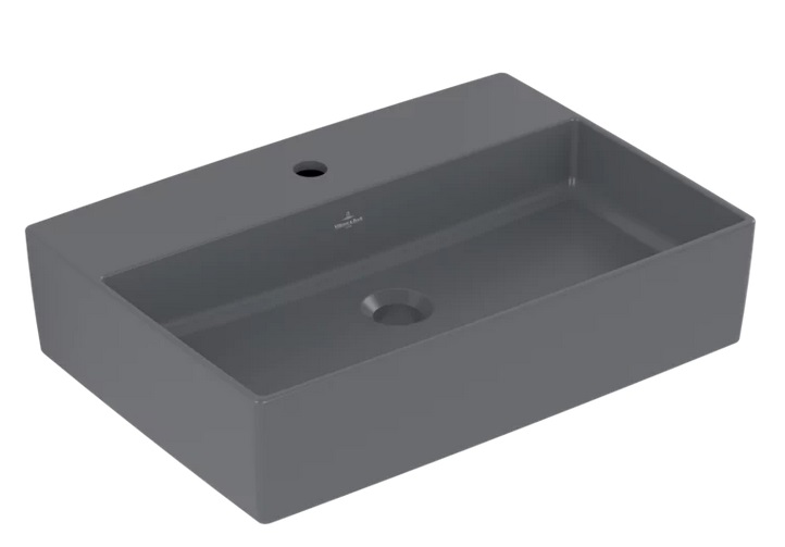 Раковина Villeroy & Boch Memento 2.0 60х42 см без переливу TitanCeram CeramicPlus графіт 4A0761i4