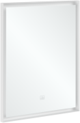 Зеркало в ванную комнату Villeroy & Boch Subway 3.0 60х75 см с подсветкой алюминий белый матовый A4636000