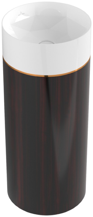 Раковина на пьедестале Villeroy & Boch Octagon 40х40 см TitanCeram темный каштан 417000PR