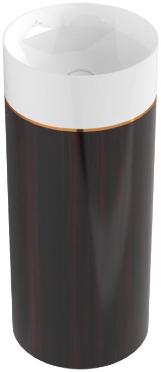 Раковина на пьедестале Villeroy & Boch Octagon 40х40 см TitanCeram темный каштан 417000PR