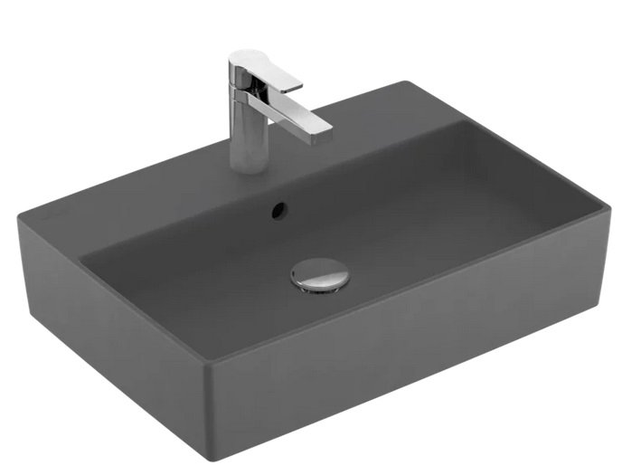 Раковина Villeroy & Boch Memento 2.0 60х42 см с переливом TitanCeram CeramicPlus графит 4A0760i4
