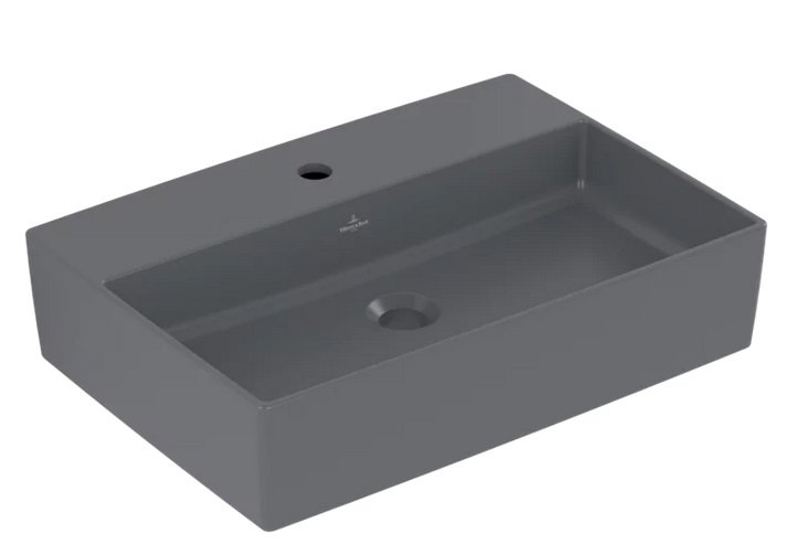 Раковина Villeroy & Boch Memento 2.0 60х42 см без переливу TitanCeram CeramicPlus графіт 4A0761i4