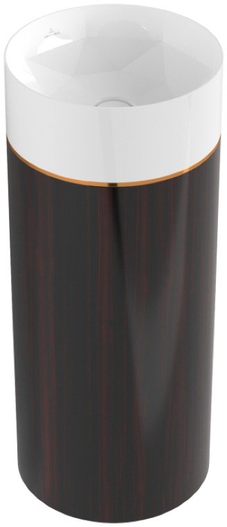 Раковина на пьедестале Villeroy & Boch Octagon 40х40 см TitanCeram темный каштан 417000PR