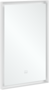 Дзеркало у ванну кімнату Villeroy & Boch Subway 3.0 50х75 см з підсвічуванням алюміній білий матовий A4635000